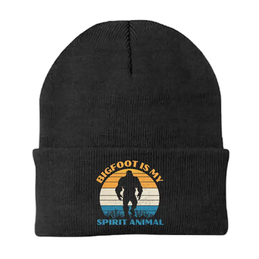 Bigfoot Is My Spirit Animal Embroidered Beanie